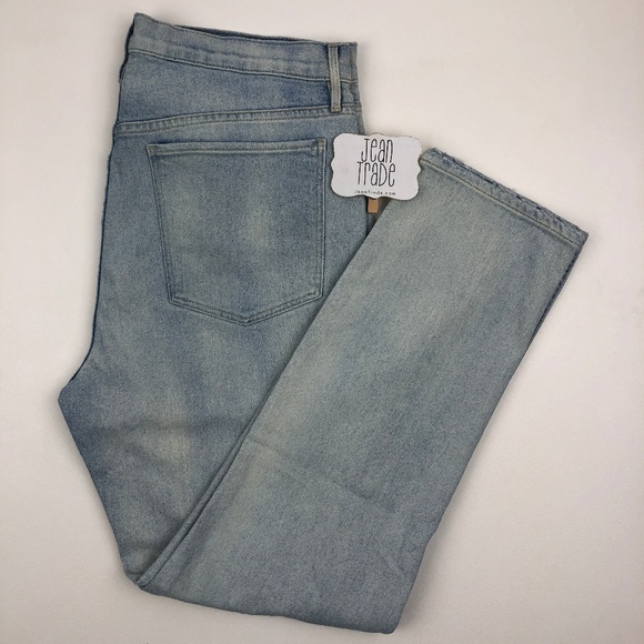 NWOT 3X1 Light Wash Distressed Straight Leg Jeans